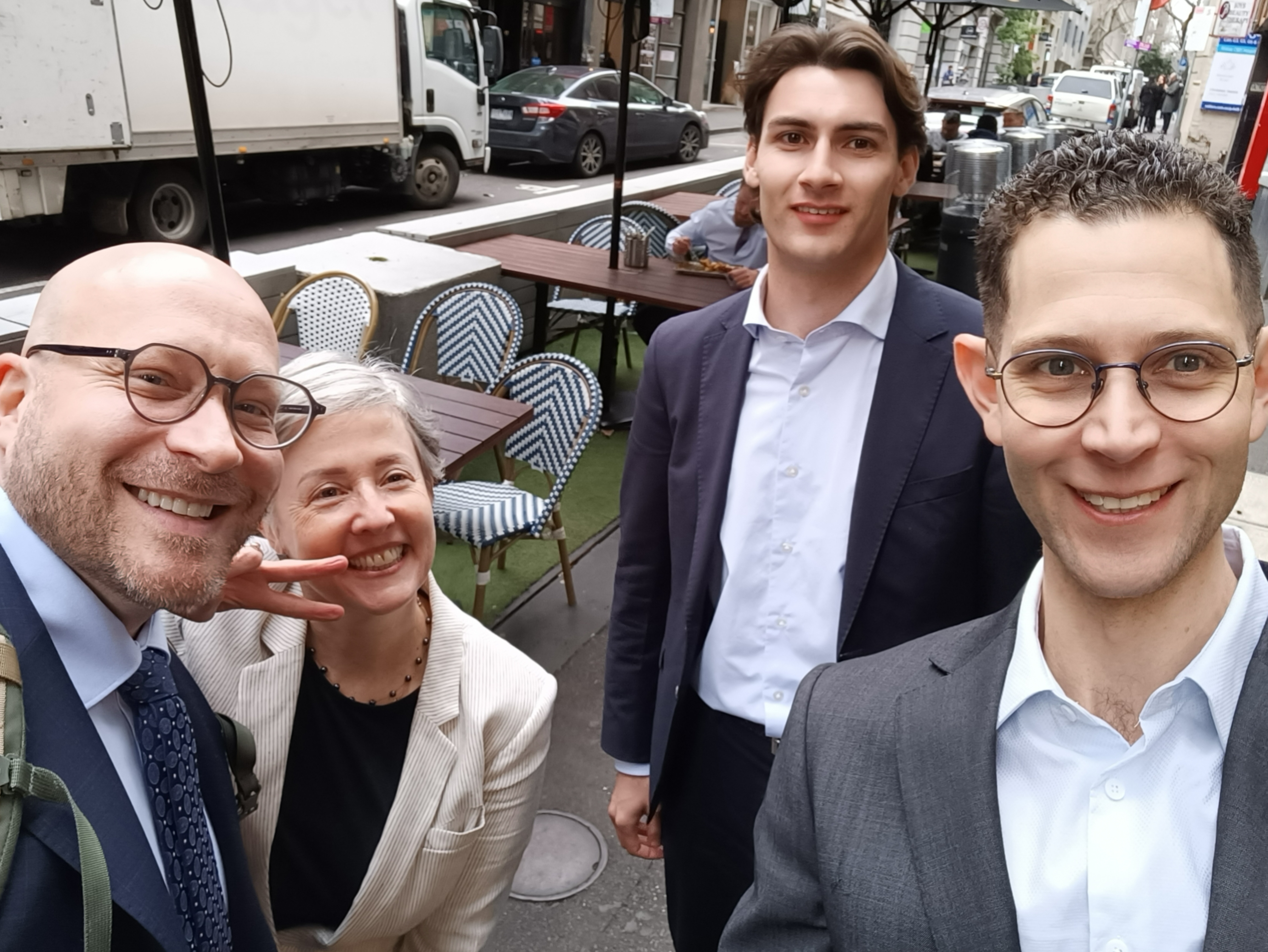 Jason, EJ, Tom and Fraser, after Day 3 of the hearing